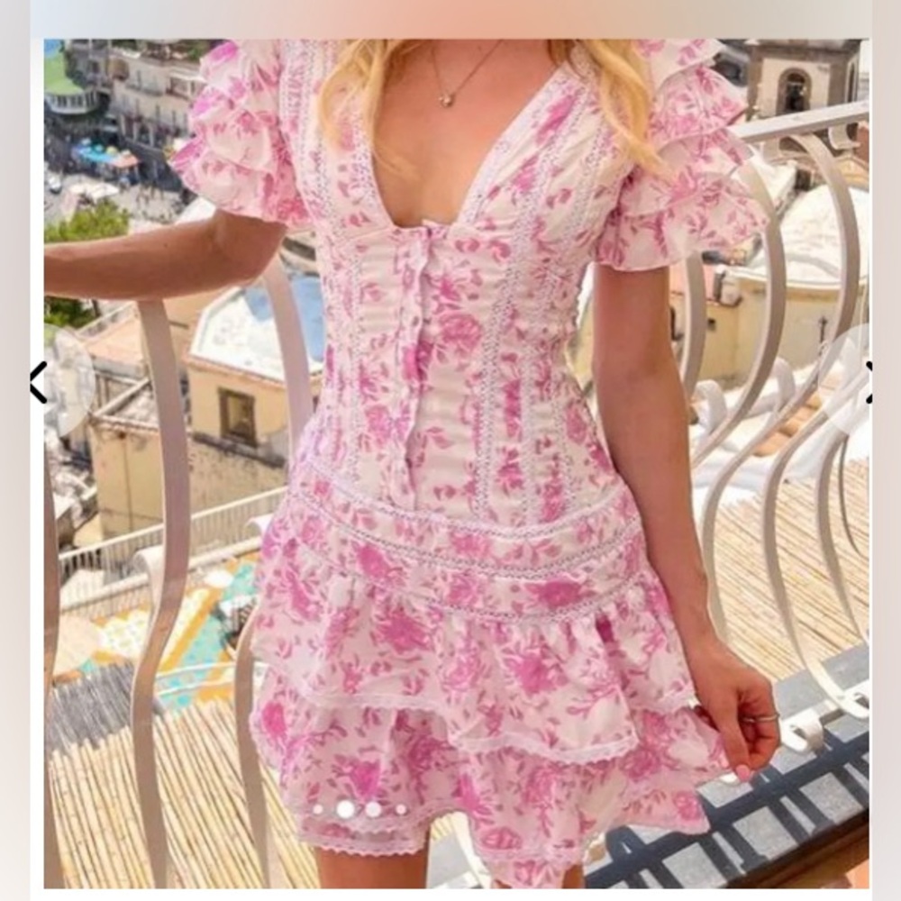 Floral Pink Lace Dress